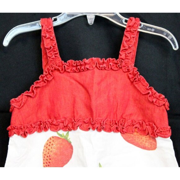 Trish Scully 2pc Outfit Sz 5 Tank Top Pants Strawberry Red Ruffles Summer Rhines - Picture 3 of 15